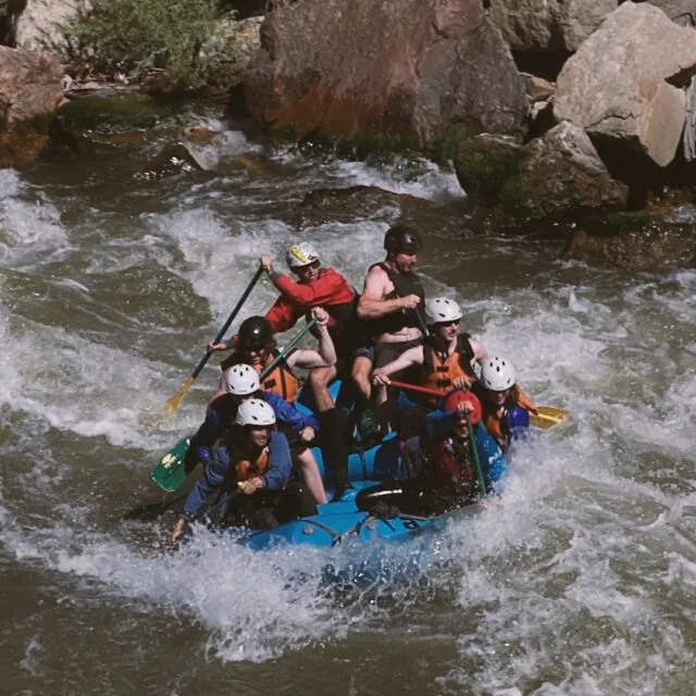 Group white water rafting in Colorado