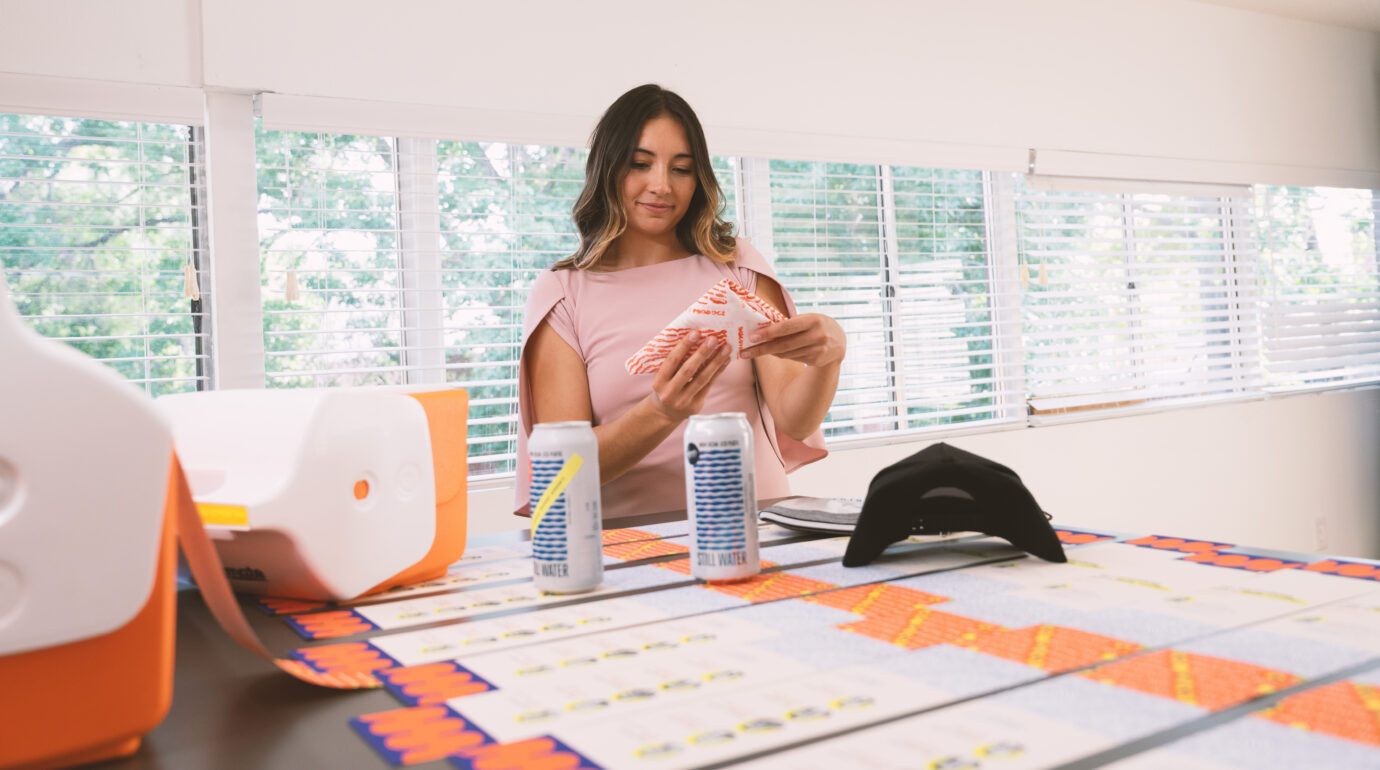 woman reviews event materials